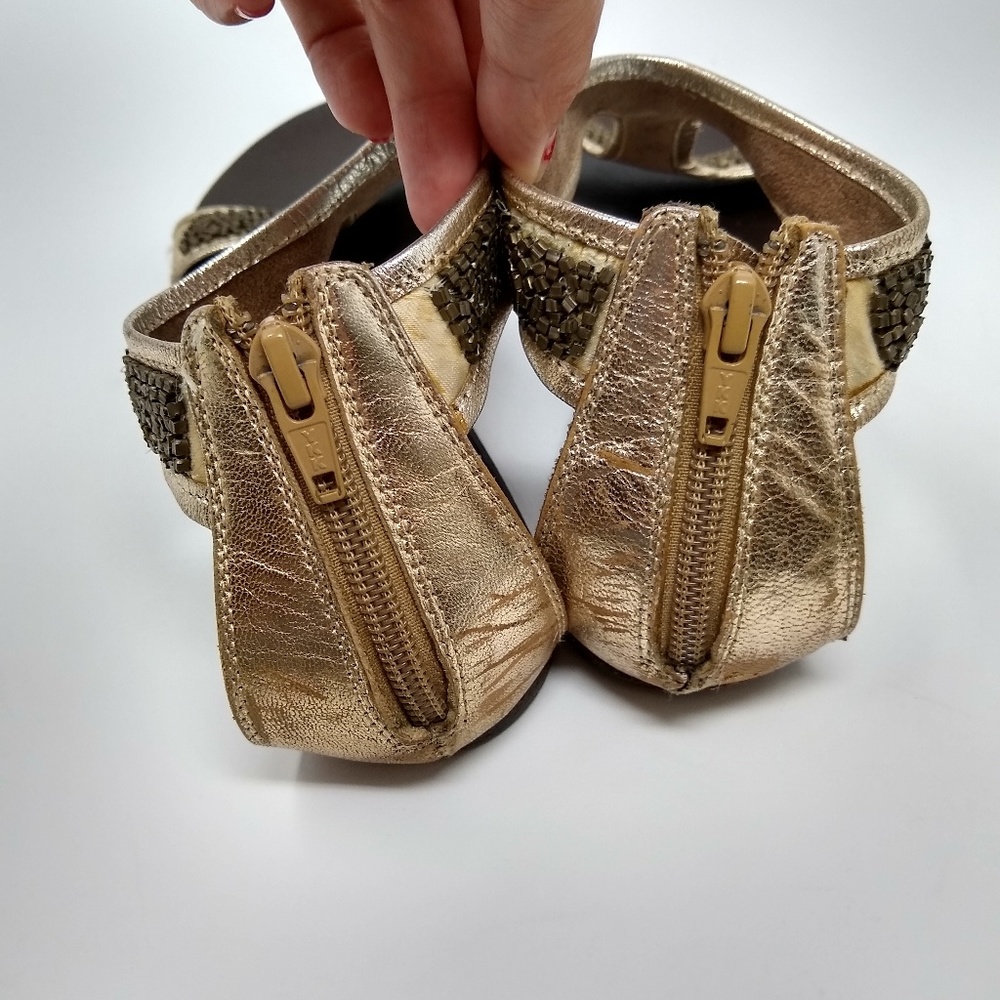 5/$25 ❤️ Seychelles | beaded gold leather sandals - Picture 4 of 6